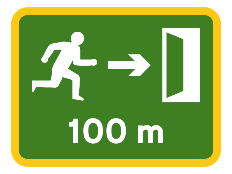 metric emergency exit sign