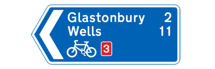 cycle route sign in miles