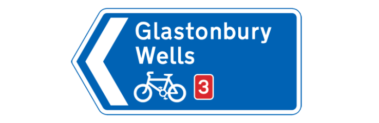 cycle route sign with no distance information