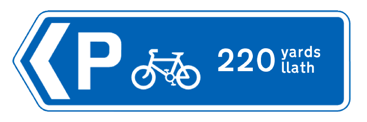 cycle route sign in llath
