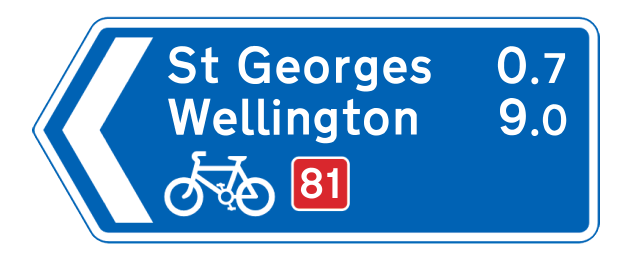 metric cycle route sign