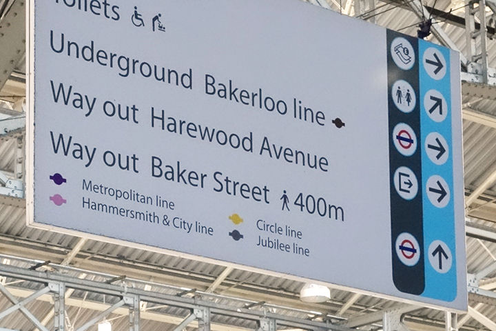 pedestrian sign - metres