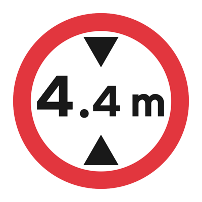 metric height restriction sign